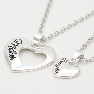 Mother Daughter Silver Necklace