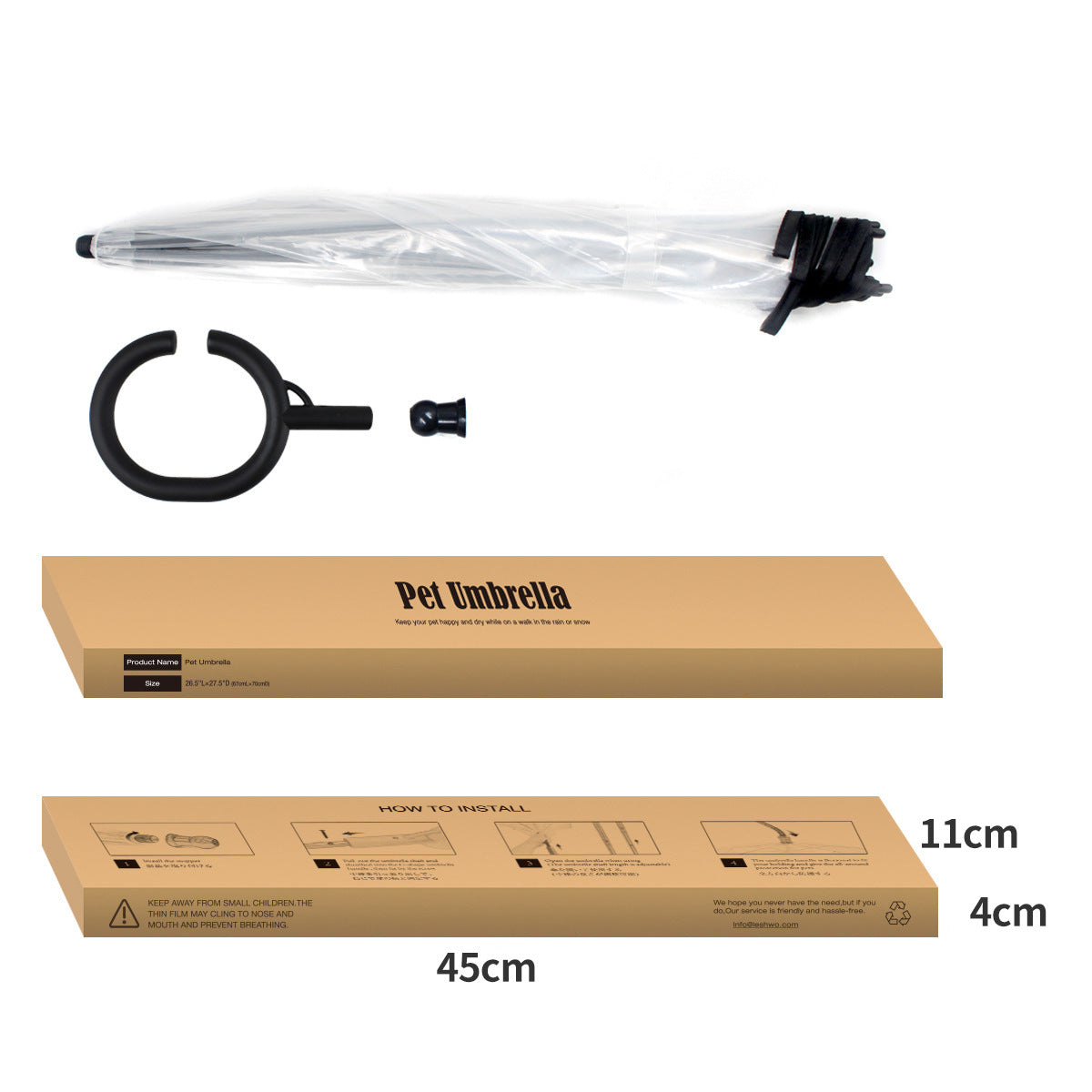 Pawbrella™ Adjustable Leash Umbrella for Small Dogs