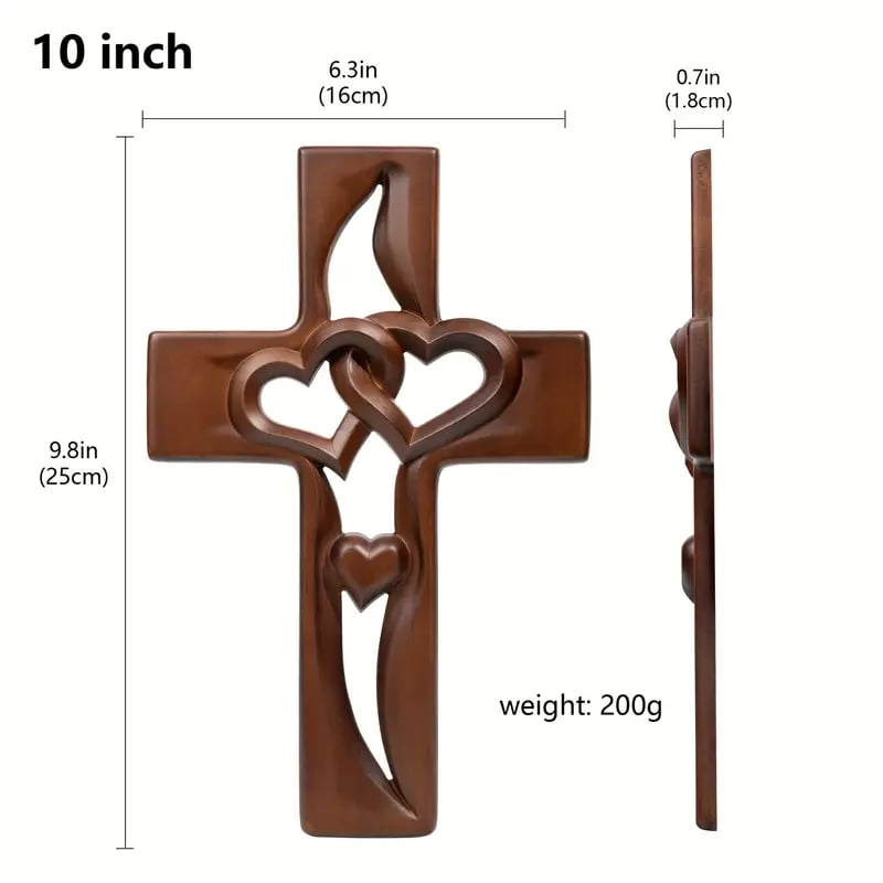 HeartFusion - Intertwined Wooden Cross