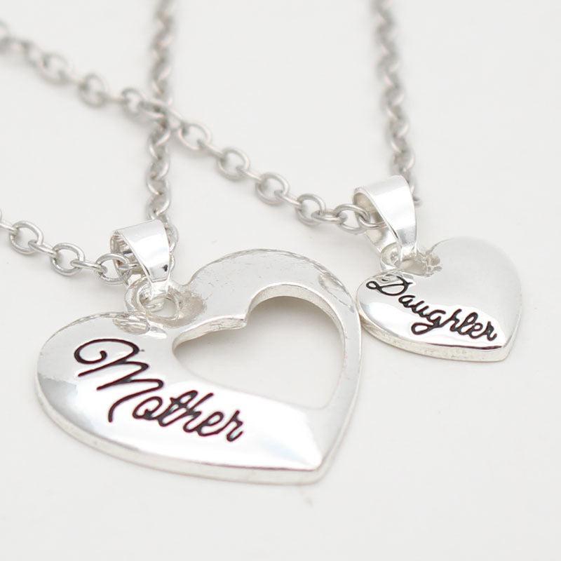 Mother Daughter Silver Necklace