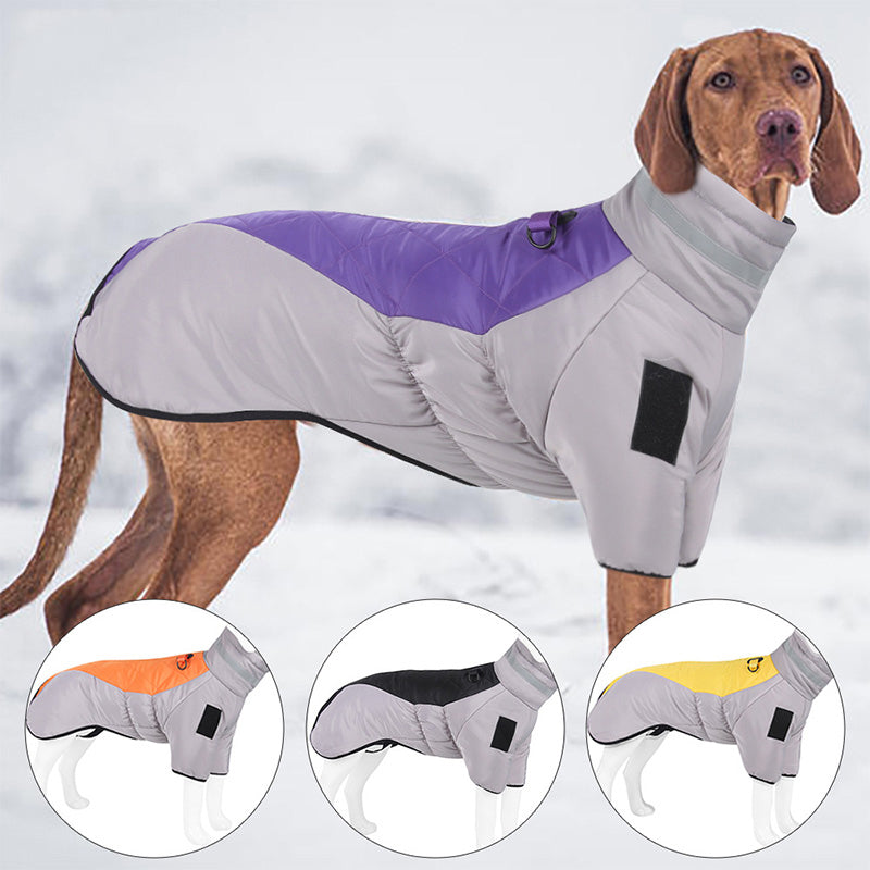 Turtleneck Reflective Waterproof Winter Coat for Large Breed Dog
