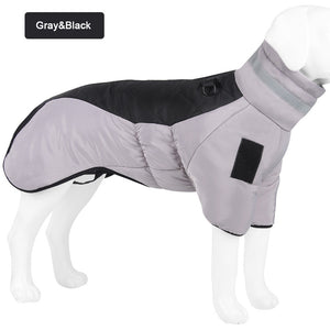Turtleneck Reflective Waterproof Winter Coat for Large Breed Dog