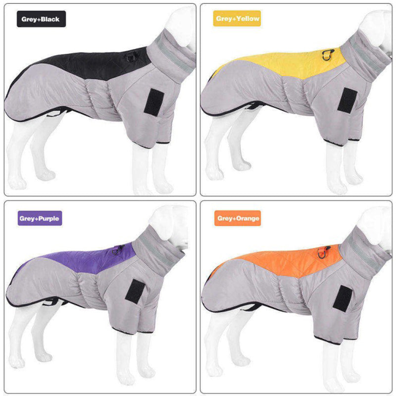 Turtleneck Reflective Waterproof Winter Coat for Large Breed Dog