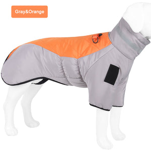 Turtleneck Reflective Waterproof Winter Coat for Large Breed Dog
