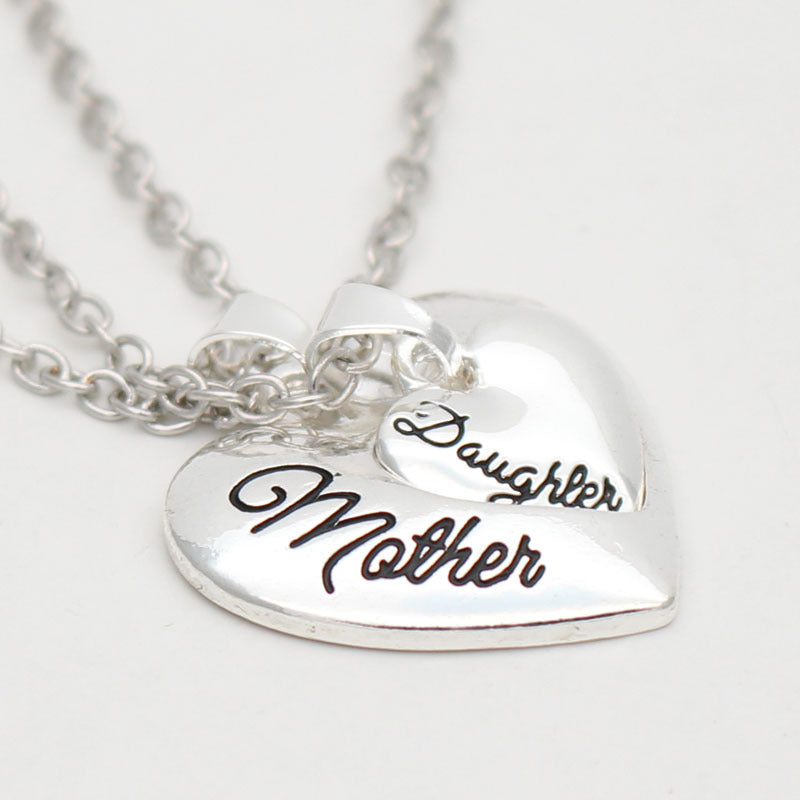 Mother Daughter Silver Necklace