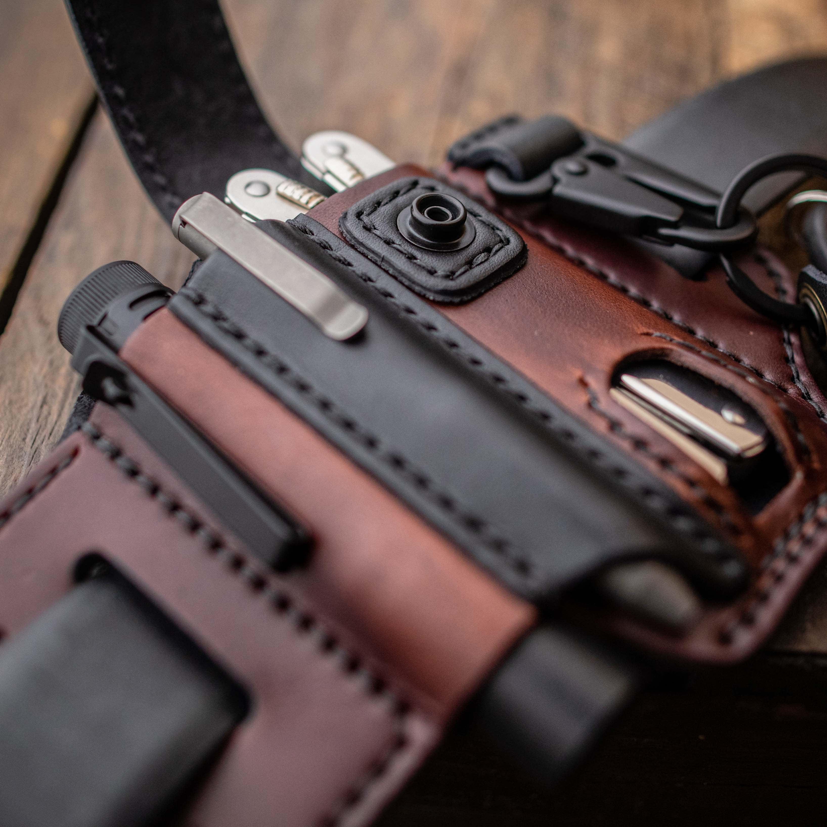 Men's Genuine Leather EDC Belt Loop Waist Outdoor Multitool Sheath