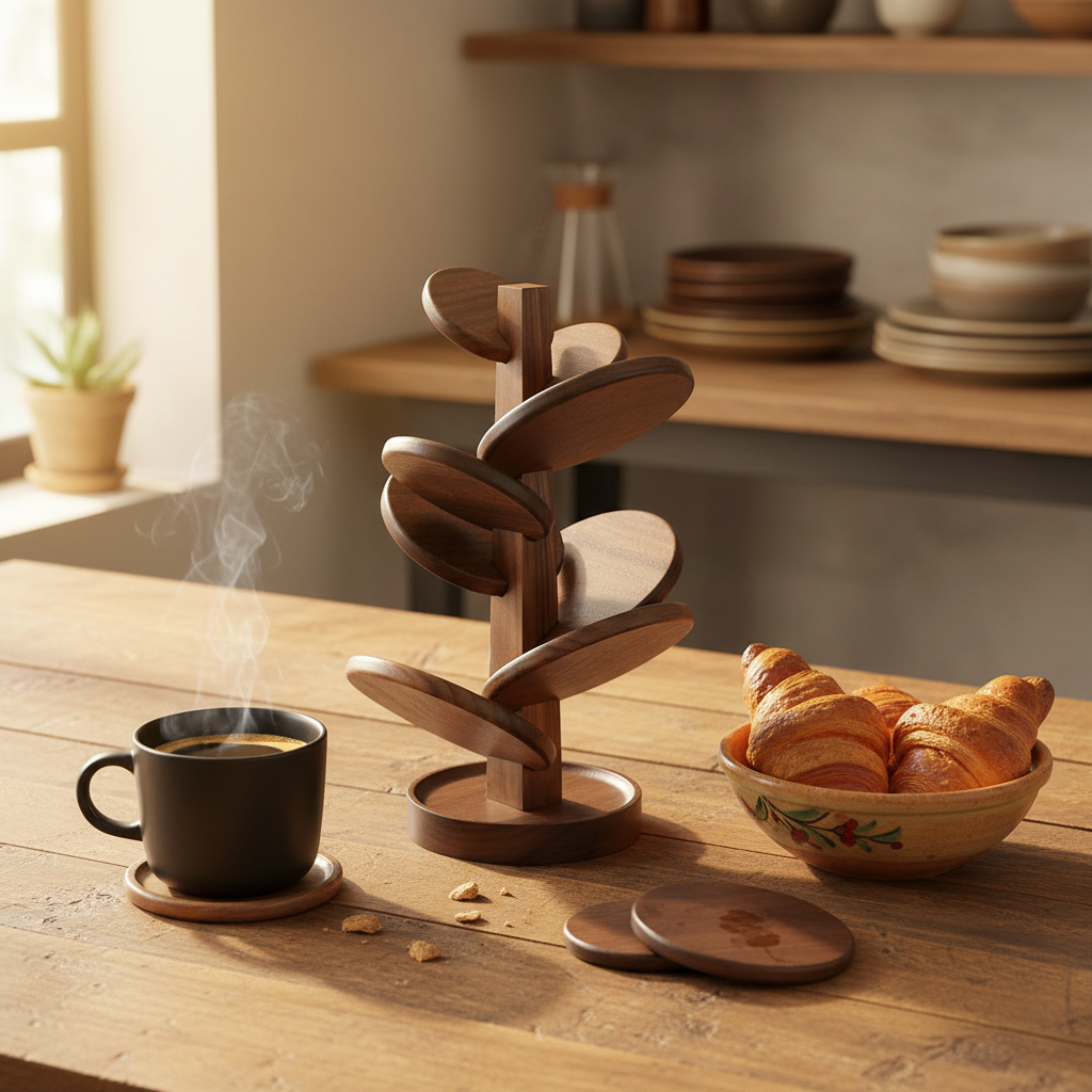 Black Walnut™ Tree Coaster Set