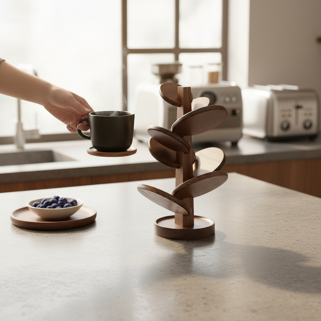 Black Walnut™ Tree Coaster Set