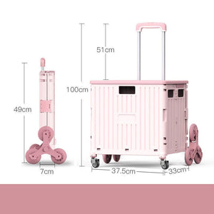 Folding Shopping Trolley pink 