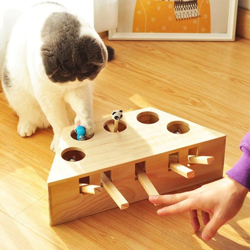 Wooden Whack-a-Mole Cat Toys