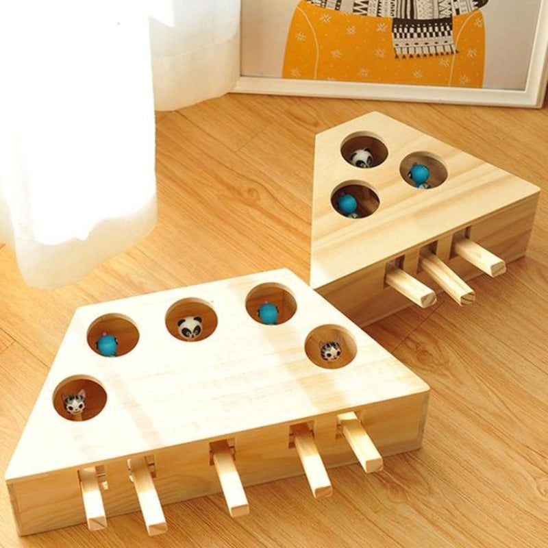 Wooden Whack-a-Mole Cat Toys